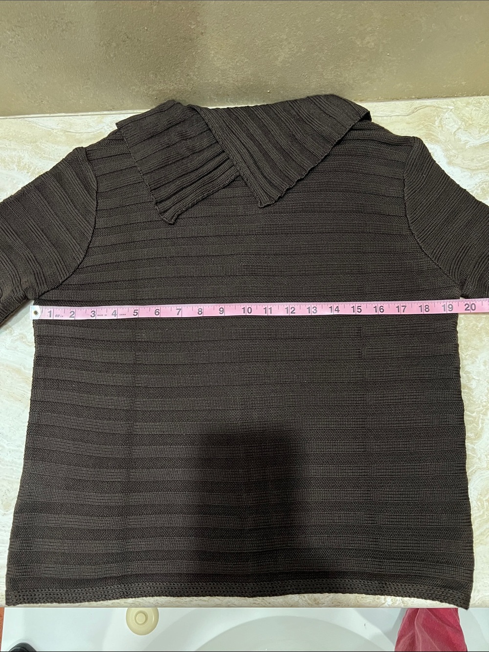 Dark Brown Ribbed Button-Front Cardigan - Picture 6 of 10